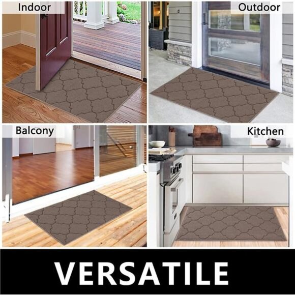 24x36, Non-Slip Absorbent Resist Dirt Door Mats, Machine Washable, Beige - Picture 4 of 7